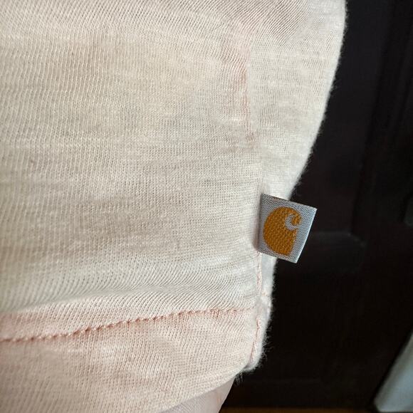 CARHARTT | Women's Jersey PInk Button Down Shirt with Roll up Sleeves | Sz Large - Picture 4 of 5